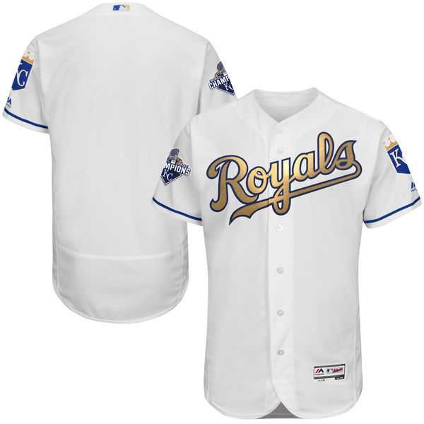 Kansas City Royals Blank White 2015 World Series Champions Gold Program Flex Base Jersey,We sell and wholesale Kansas City Royals Blank White 2015 World Series Champions Gold Program Flex Base Jersey on line form chian!